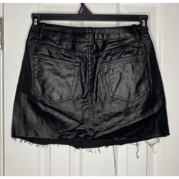 American‎ Threads Women's Glossy Goth Grunge  Skirt Black Size Small - Picture 4 of 7
